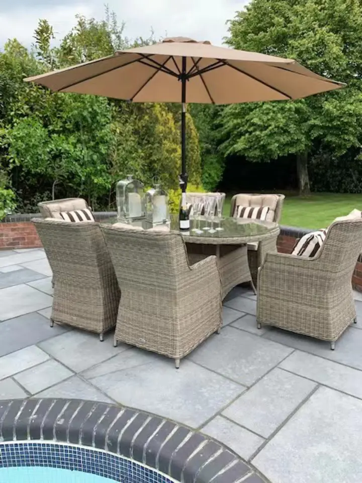 Set of 6 Portland Armchairs 1.6m Rectangle