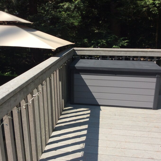 【Storage Shed】Winston Porter Arrion 150 Gallons Gallon Water Resistant Resin Lockable Deck Box in Dark Grey