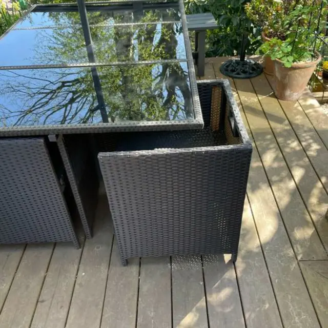 Cube Rattan Garden Furniture Set Chairs Sofa Stool Table Patio 6 Seater Set