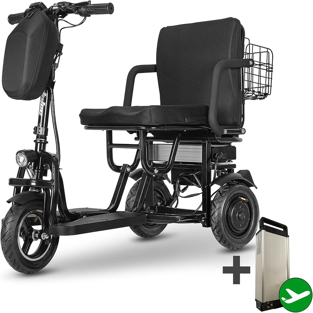 Foldable 3 Wheel Electric Scooter Lightweight Mobility Scooter Foldable Scooter for Adults and Elderly