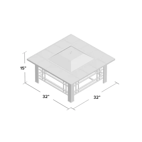 50Cm H x 81Cm W Steel Wood Burning Outdoor Fire Pit Table