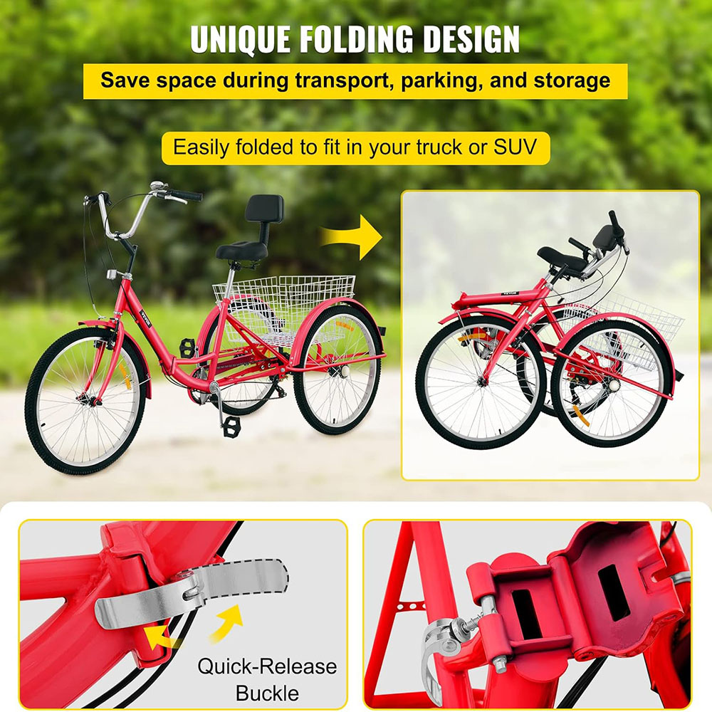 26 inch adult folding tricycle