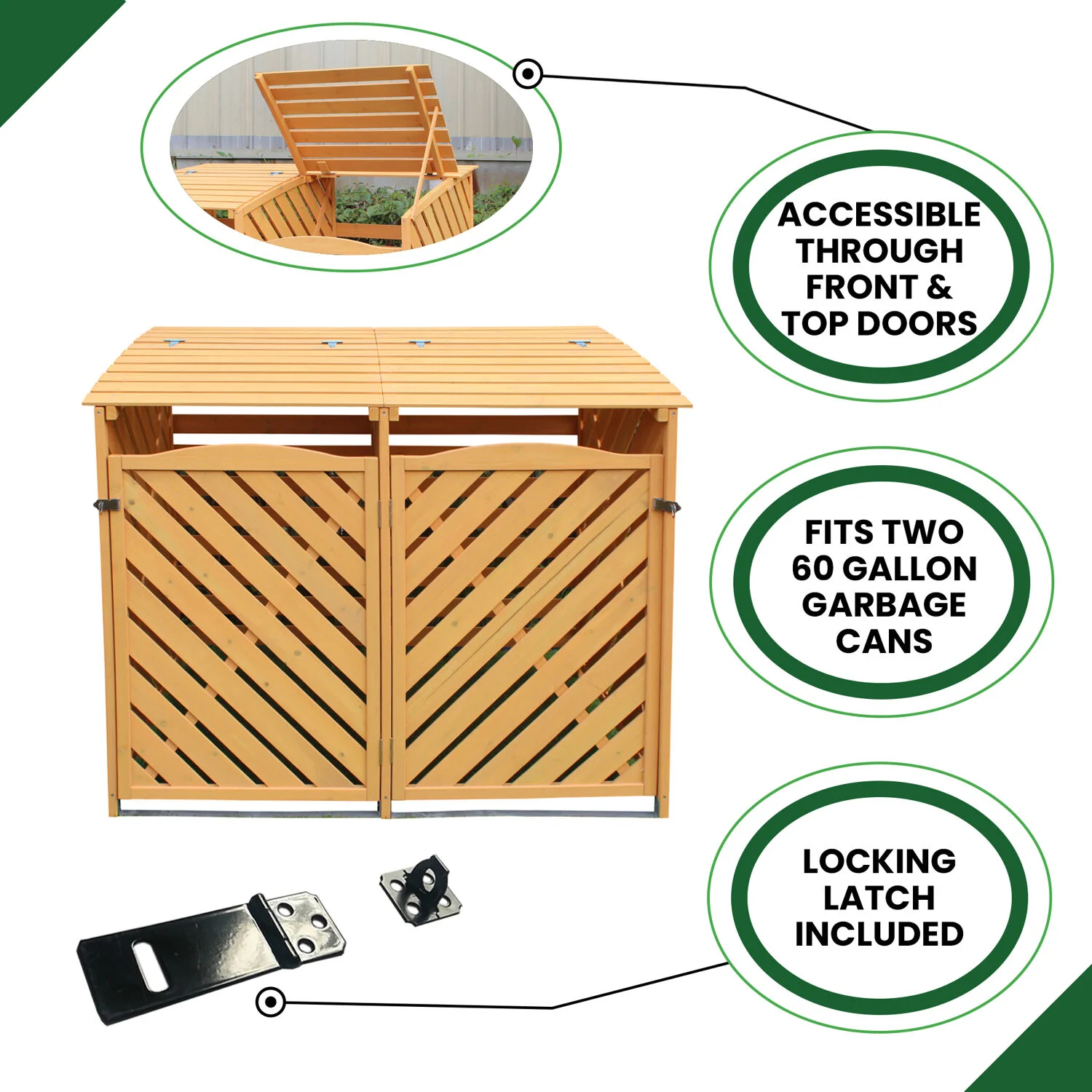 【Storage Shed】5x3 ft Solid Wood Garage Shed