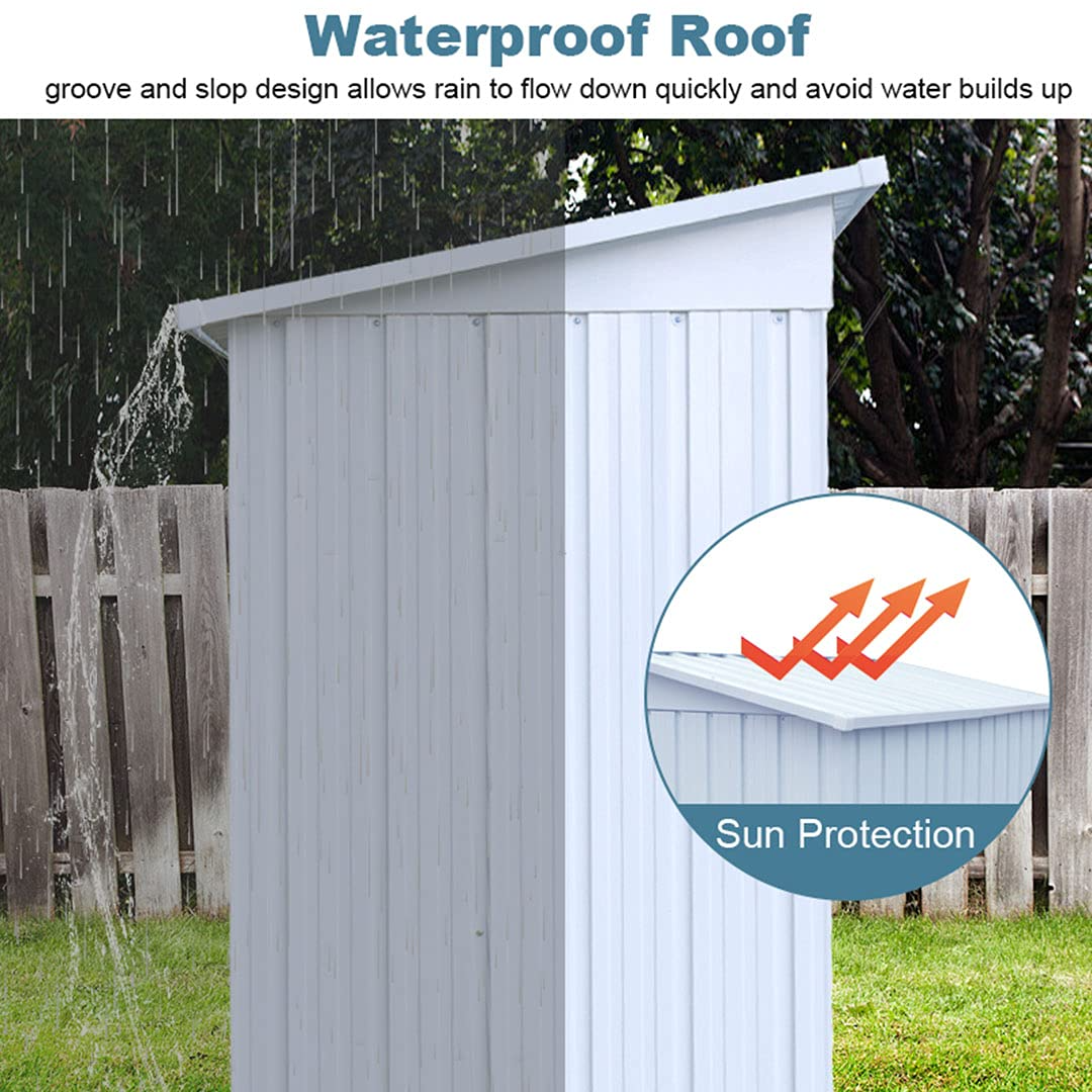 【Storage Shed】5 x 3 FT Outdoor Storage Sheds,Metal Sheds Outdoor Storage for Patio Lawn Backyard