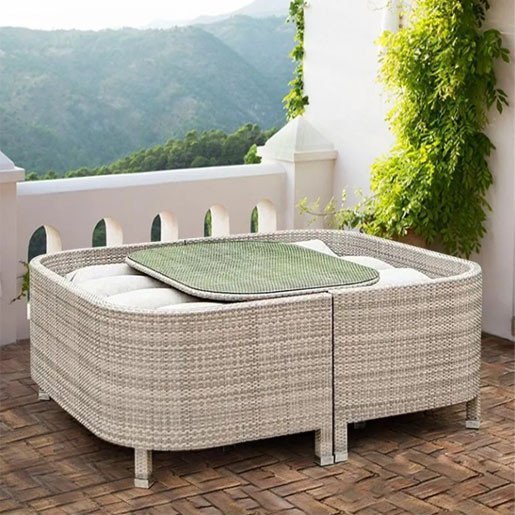 Two double chairs with cushion + table set for limited time limited sale at low price