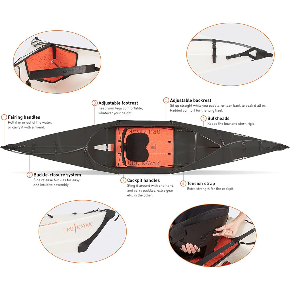 Oru Kayak Beach LT | Stable, Durable, Light - Lake/River Kayaks - Beginner