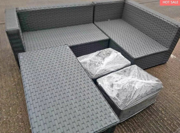 High climb outdoor patio modular furniture set 4 seat yakoe corner sofa rattan furniture