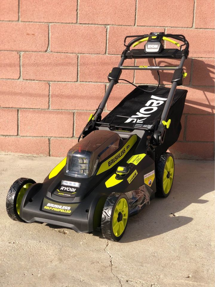 RYOBI 20 in. 40-Volt 6.0 Ah Lithium-Ion Battery Brushless Cordless Walk Mower with Charger Included