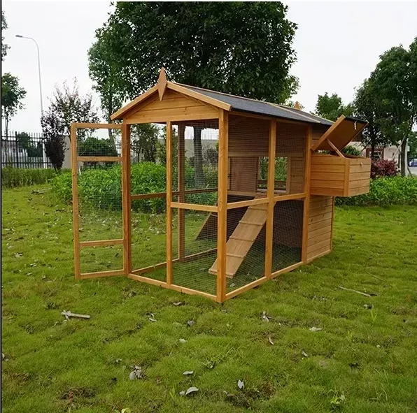 LARGE SIZE FIR WOODEN WATERPROOF ROOF GREEN CHICKEN COOPS FOR SALE