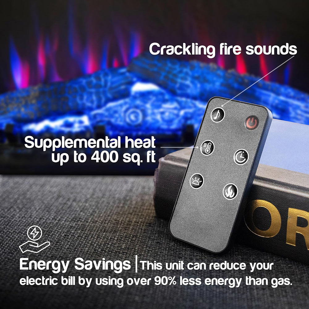 Innsbruck Electric LED Fireplace Stove - Décor Chimney Flue and Wood