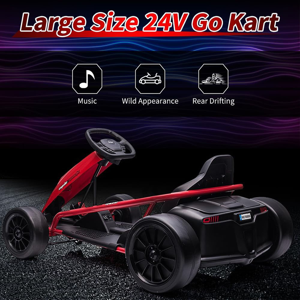Kids Go Kart, 24V 9Ah Battery, Two 300W Motors, 8MPH Fast Drifting Hovering Car