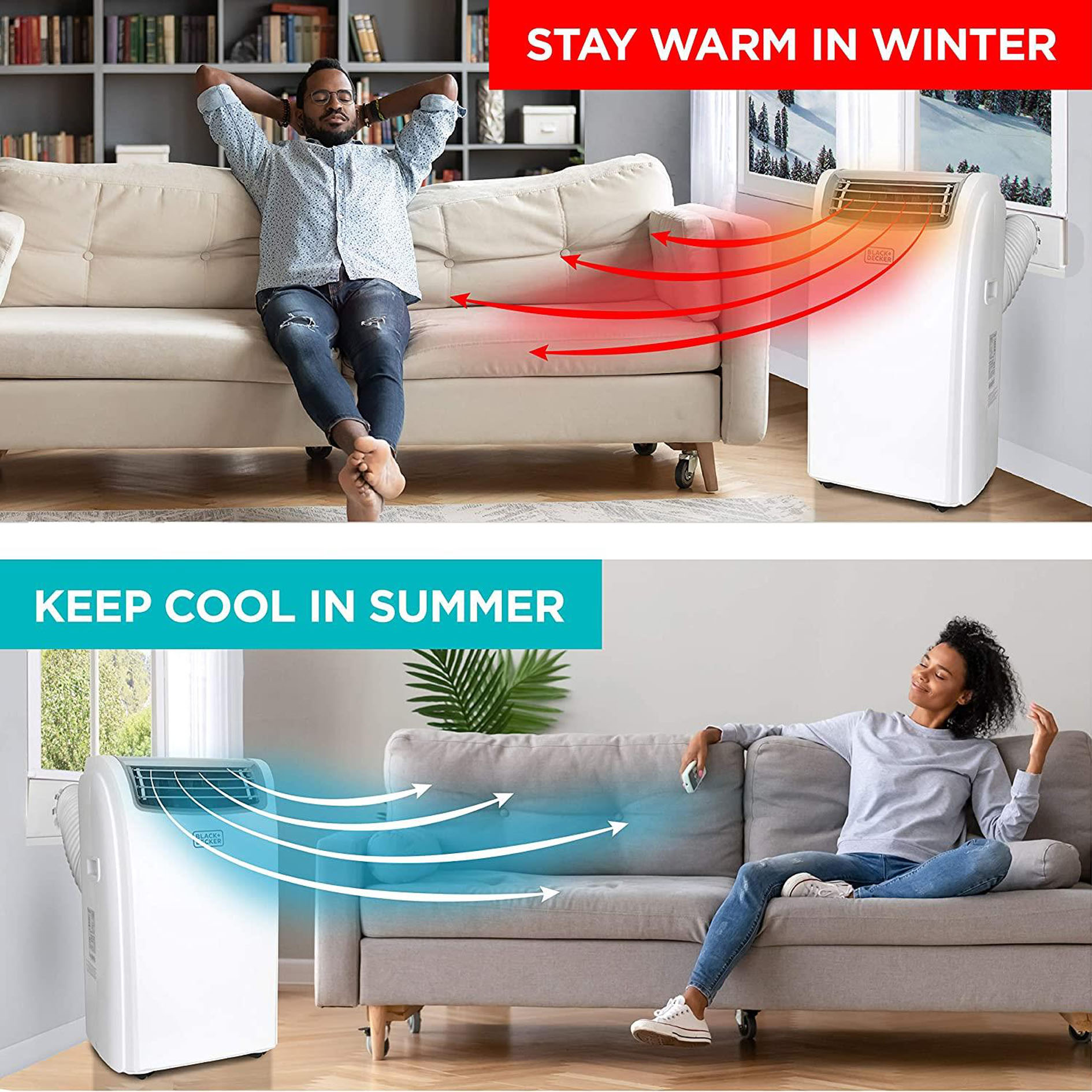 BLACK+DECKER 14,000 BTU Portable Air Conditioner with Heat and Remote