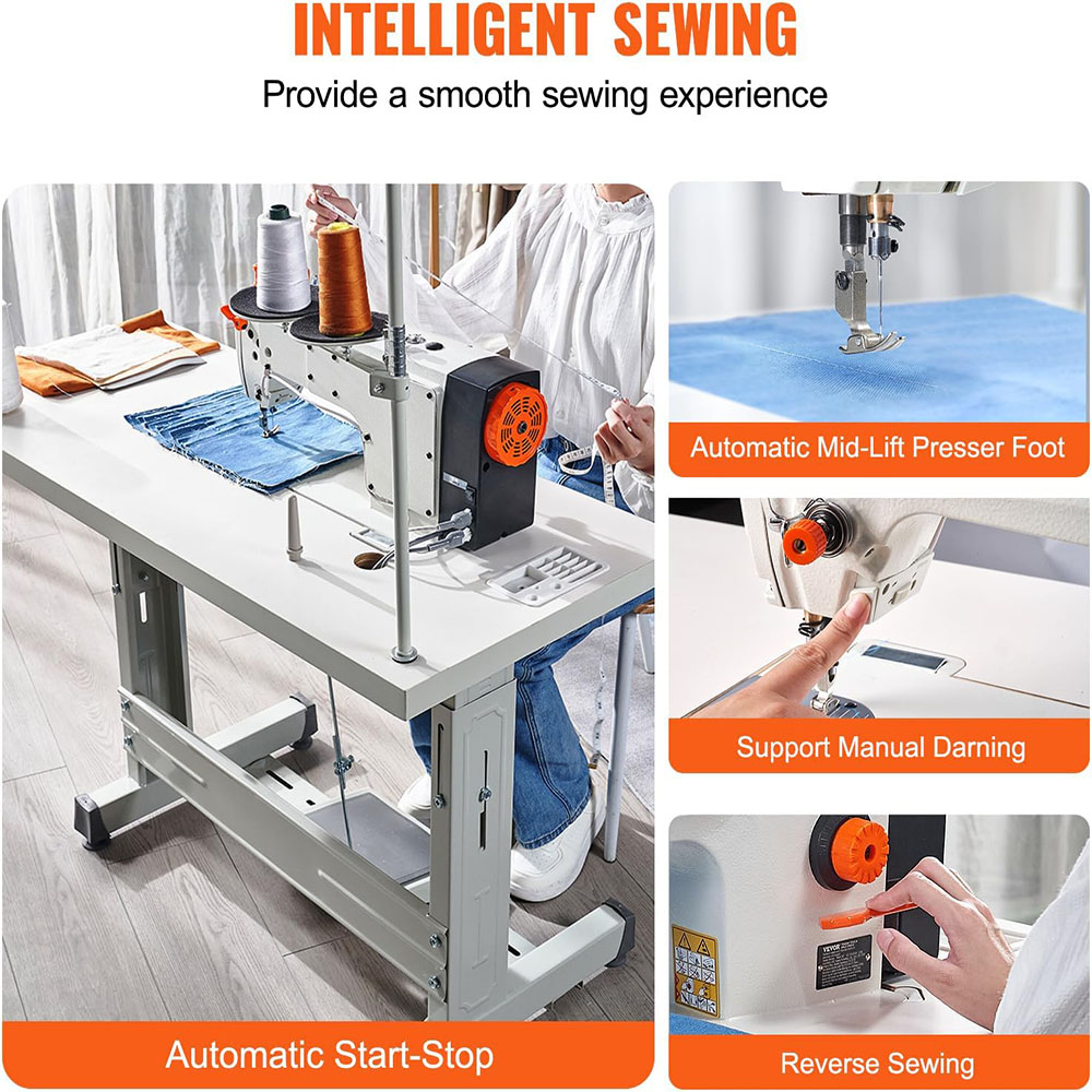 VEVOR Industrial Sewing Machine, 5000s.p.m Heavy-duty Lockstitch Sewing Machine