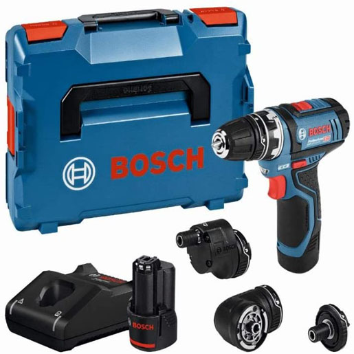 Bosch Professional GSR 12 V-15 FC Cordless Drill Driver Set with 2 x 12 V 2.0 Ah Lithium-Ion Batteries, L-Boxx