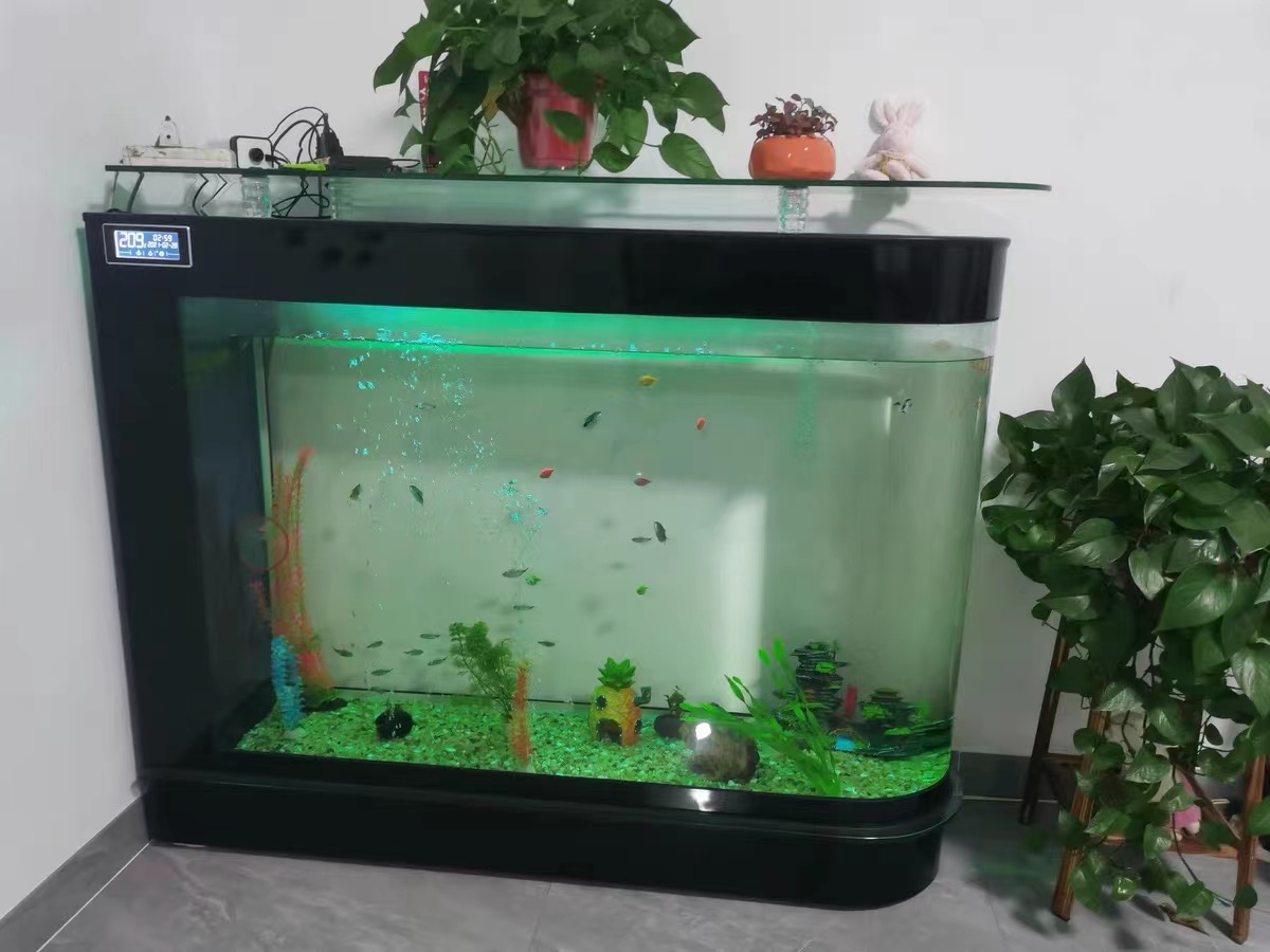 124Gal LED Aquarium Kit Upright Fish Tank Large Glass Fishbowl.